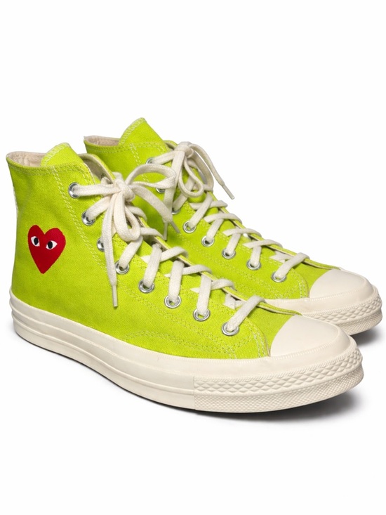 Converse Shoes - Converse x Comme des Garçons Play Neon Green High Top Sneakers 10W